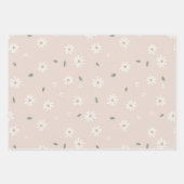Cute Daisy Floral Blossoms & Greenery Inpakpapier Vel (Voorkant)