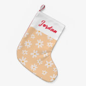 Cute Daisy Flower Pattern Kleine Kerstsok (Voorkant (Hangend))