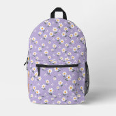 Cute Daisy Flower Pattern Purple School Bedrukte Rugzak (Voorkant)