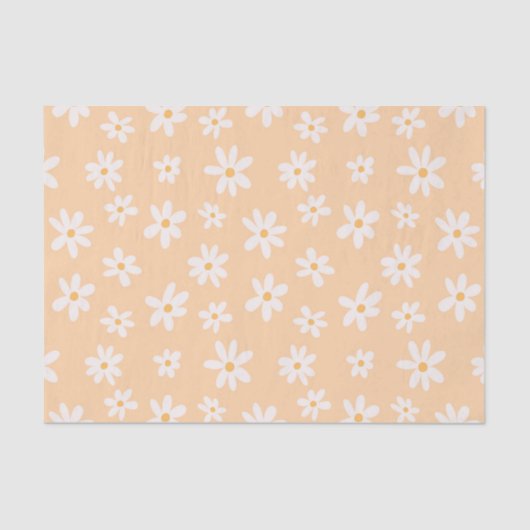 Cute Daisy Flower Pattern Tissuepapier (Voorkant)