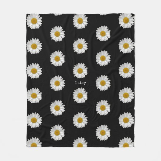 Cute Daisy Flowers met naam Fleece Deken (Voorkant)
