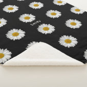 Cute Daisy Flowers met naam Sherpa Deken (3/4)