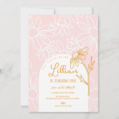 Cute Daisy Invitation de fête d'anniversaire (Devant)