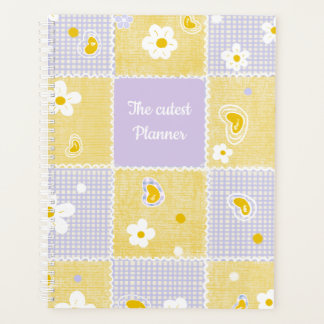 Cute Daisy Patchwork Aesthetic Gingham Personalize