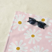 Cute Daisy Patter Nom Personnalisé Plage Serviette (En situation)