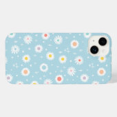 Cute Daisy Pattern– Pastel Blue Floral Aesthetic (Verso Horizontal)