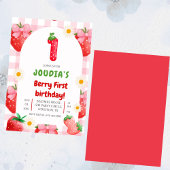 Cute Daisy Strawberries, Berry First Birthday Kaart