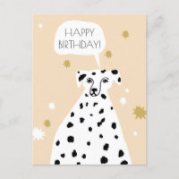 Cute Dalmatian Dog Abstract Happy Birthday Roze