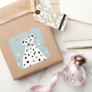 Cute Dalmatian Dog Abstracte Illustratie Art Vierkante Sticker