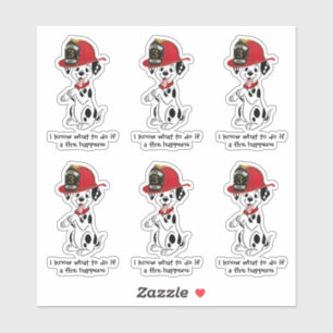 Cute Dalmatian Dog Fire Reward Sticker