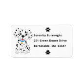 Cute Dalmatian Puppy Dog Cartoon Firedog Label (Voorkant)