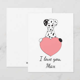 Cute dalmatian uit liefde Valentijn Feestdagenkaart