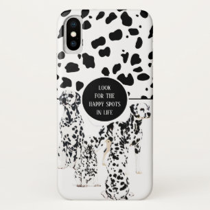 Cute Dalmatians Black & White Happy Spots iPhone X Hoesje