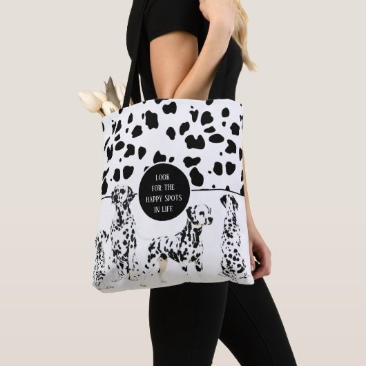 Cute Dalmatians Black & White Happy Spots Draagtas (Dichtbij)