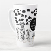 Cute Dalmatians Black & White Happy Spots Latte Mok (Linkerhoek)