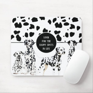 Cute Dalmatians Black & White Happy Spots Muismat