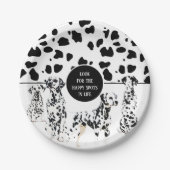 Cute Dalmatians Black & White Happy Spots Papieren Bordje (Voorkant)