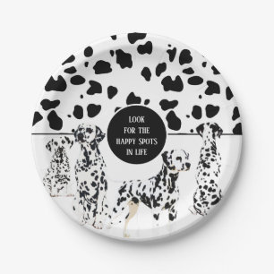 Cute Dalmatians Black & White Happy Spots Papieren Bordje