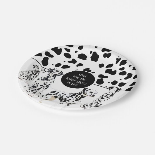 Cute Dalmatians Black & White Happy Spots Papieren Bordje (Gekanteld)