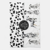 Cute Dalmatians Black & White Happy Spots Theedoek (Verticaal)