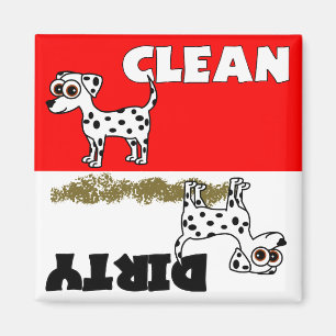 Cute Dalmatie Propre / Lave-vaisselle sale Magnet