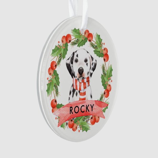 Cute Dalmatiër hond Kerst ornament (voorkant)