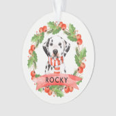 Cute Dalmatiër hond Kerst ornament (voorkant)