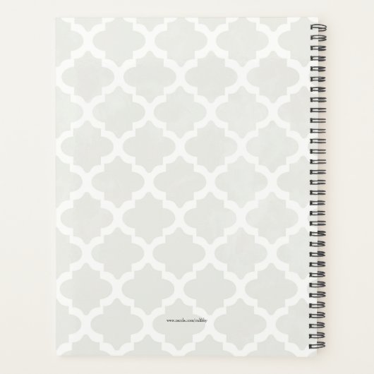 Cute Damask Floral Personalized Teacher Planner (Achterkant)