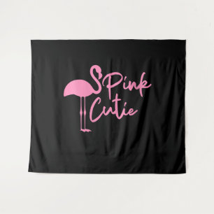 Cute Dames Roze Flamingo Roze Schattig Flaming Wandkleed