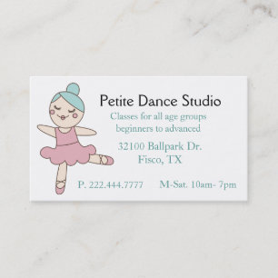 Cute Dance Studio Custom Contactkaartje