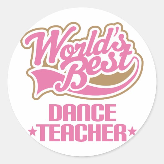 Cute Dance Teacher Ronde Sticker (Voorkant)