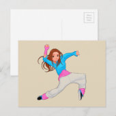 Cute dancer hip hop girl briefkaart (Voorkant / Achterkant)