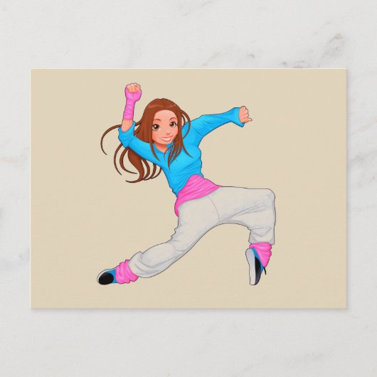 Cute dancer hip hop girl briefkaart (Voorkant)