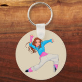 Cute dancer hip hop girl sleutelhanger (Voorkant)