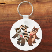 Cute Dancing Cartoon Coatimundis Sleutelhanger (Voorkant)