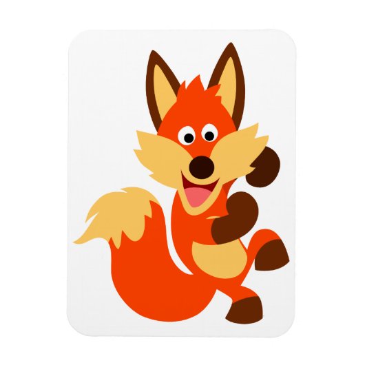 Cute Dancing Cartoon Fox Flexible Magnet Magneet (Verticaal)