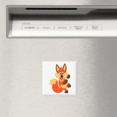 Cute Dancing Cartoon Fox Magnet Magneet (Insitu (Vaatwasser))