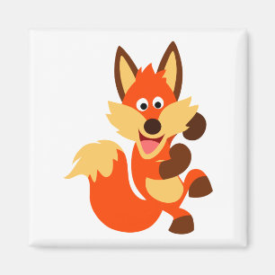 Cute Dancing Cartoon Fox Magnet Magneet