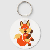 Cute Dancing Cartoon Fox Sleutelhanger (Voorkant)