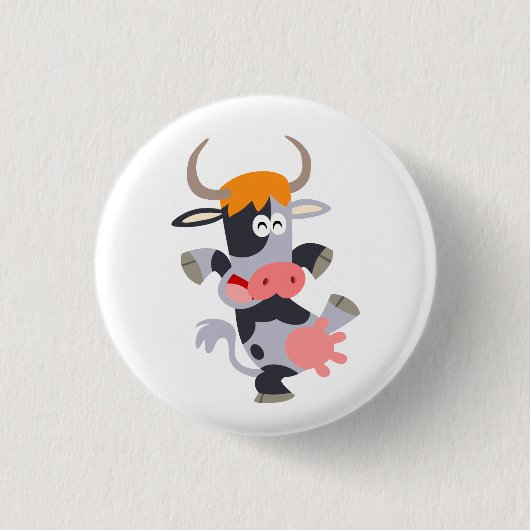 Cute Dancing Cartoon Koe Button Badge (Voorkant)
