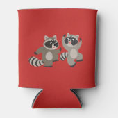 Cute Dancing Cartoon Raccoons Blikjeskoeler (Voorkant)