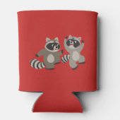 Cute Dancing Cartoon Raccoons Blikjeskoeler (Achterkant)