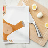 Cute Dancing Cartoon Reindeer Serviette de cuisine (Quart Plié)