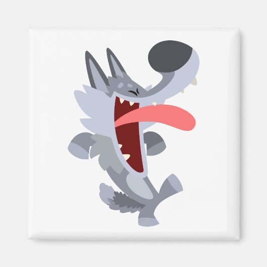 Cute Dancing Cartoon Wolf Magnet Magneet (Voorkant)