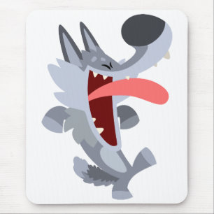 Cute Dancing Cartoon Wolf Mousepad Muismat