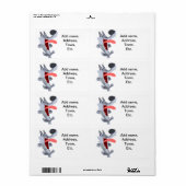 Cute Dancing Cartoon Wolf Shipping Label (Full Sheet)