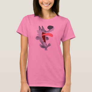 Cute Dancing Cartoon Wolf Women T-Shirt