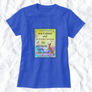 Cute Dancing Dog Enjoing Retirement Waterverf T-shirt