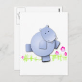 Cute Dancing Hippo Briefkaart (Voorkant / Achterkant)