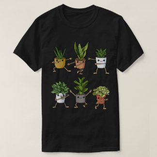 Cute Dancing Houseplants Cartoon Design T-shirt